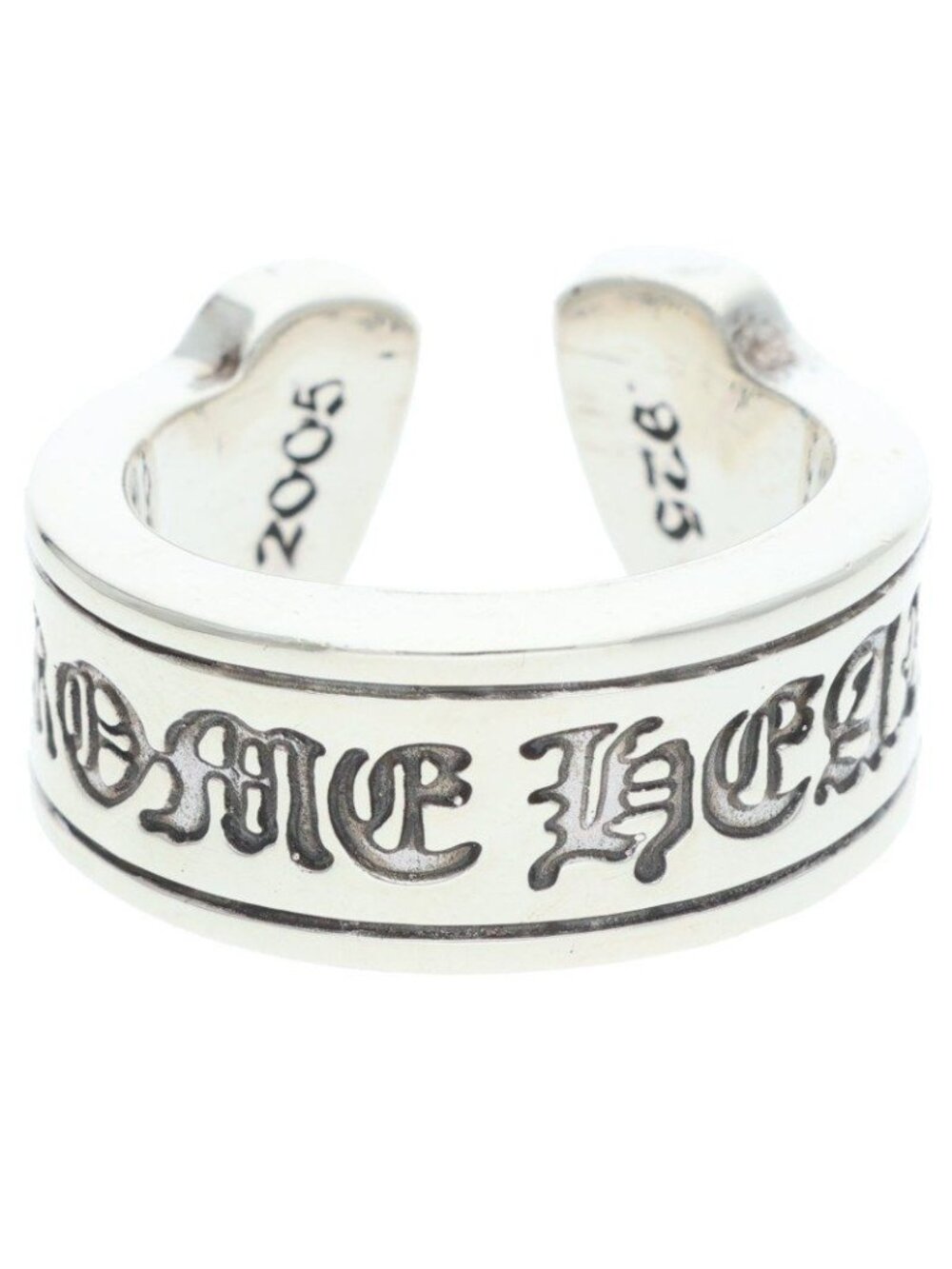 Chrome Hearts LG Scroll Label Large Silver Ring